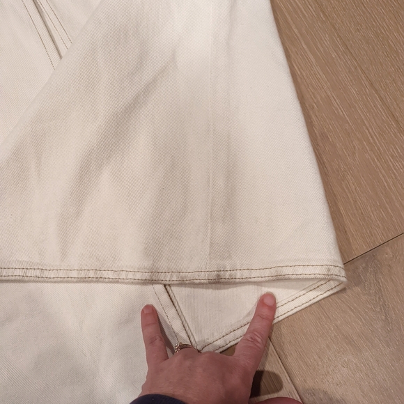 Cream Denim Maxi Skirt - Picture 4 of 9